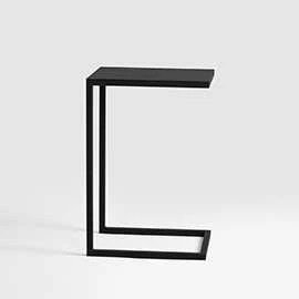 Customform Šonas stalas, LUPE METAL 30, 0.4x0.3x0.6 m, Juoda