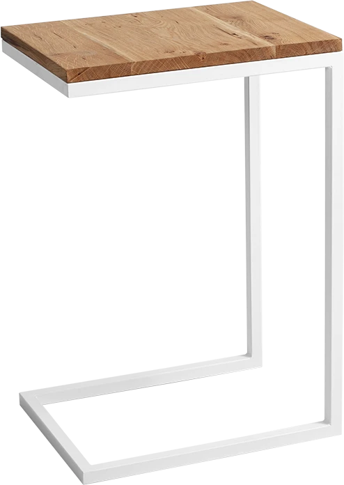 Customform Šoninis stalas, LUPE 30 MASIVINIS MEDIENOS, 40x30x60 cm, Balta ąžuolo