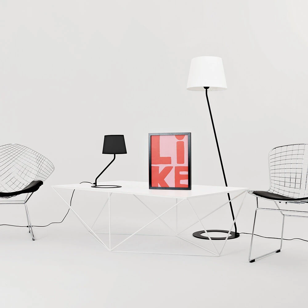 Customform Stalinė lempa, SHADE LAMP, 35x35x40 cm, Juoda/Balta