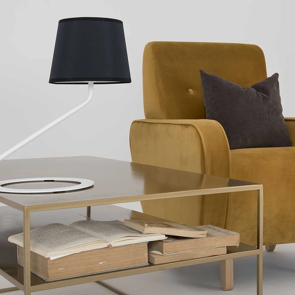 Customform Stalinė lempa, SHADE LAMP, 35x35x40 cm, Balta/Juoda