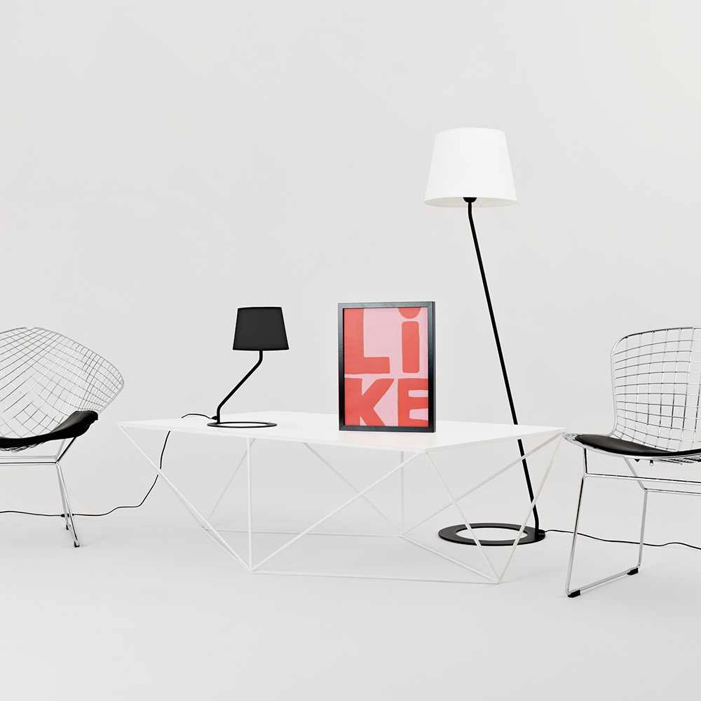 Customform Stalinė lempa, SHADE LAMP, 35x35x40 cm, Juoda/Balta