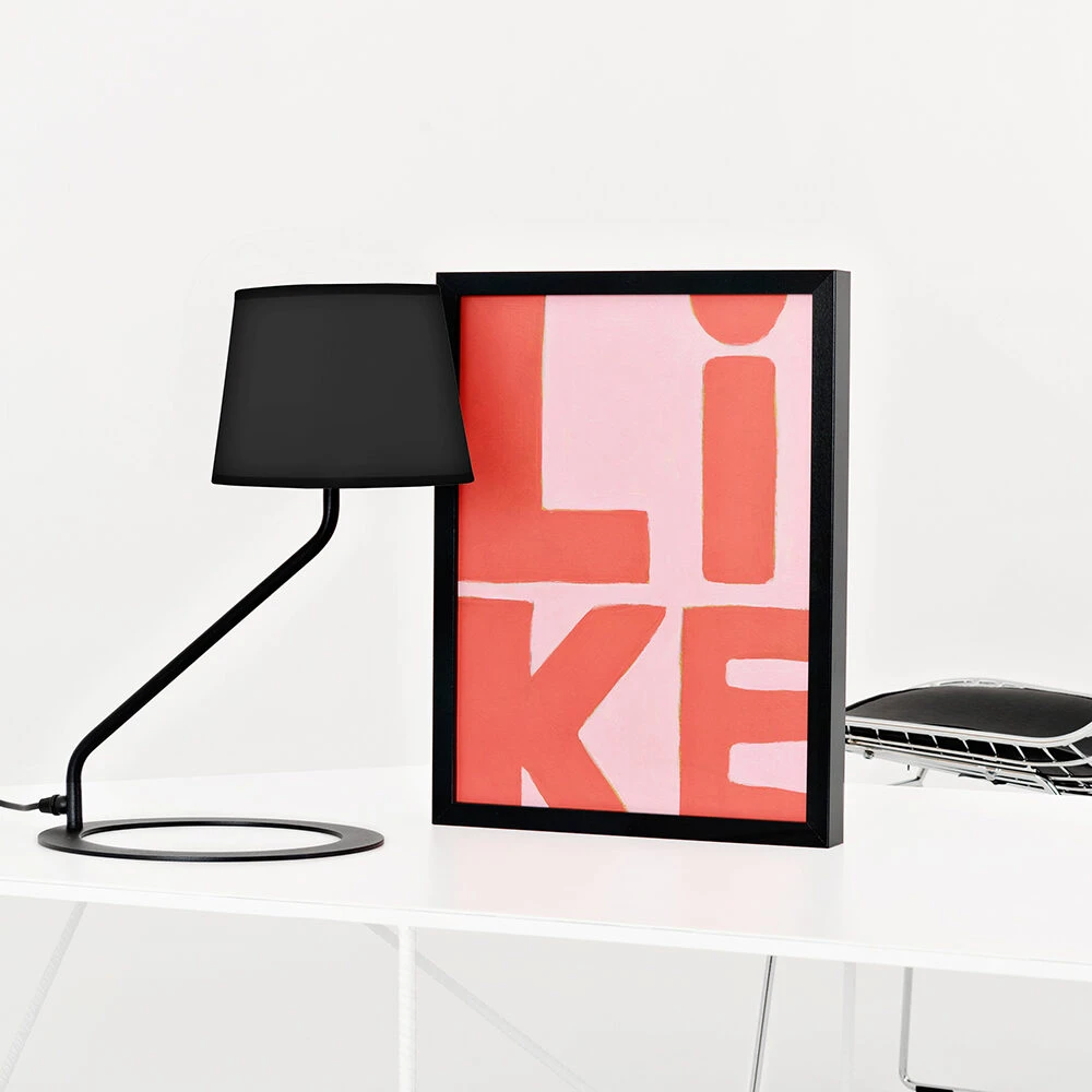 Customform Stalinė lempa, SHADE LAMP, 35x35x40 cm, Juoda/Balta