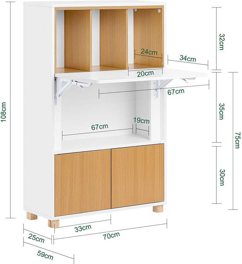 Darbastalis, SoBuy FWT107-WN, 70x59x108 cm
