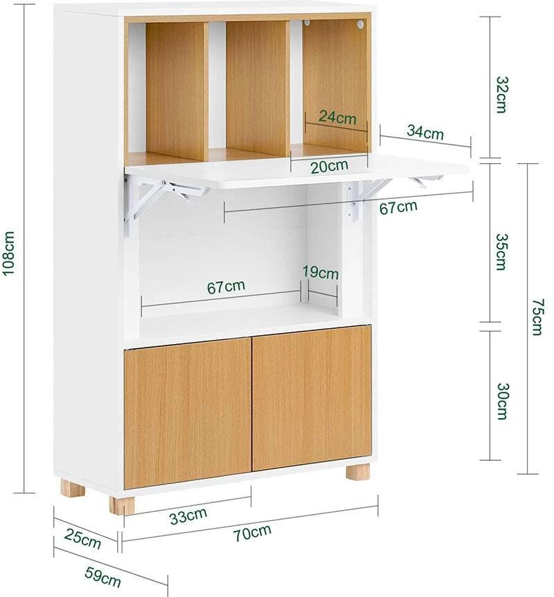 Darbastalis, SoBuy FWT107-WN, 70x59x108 cm
