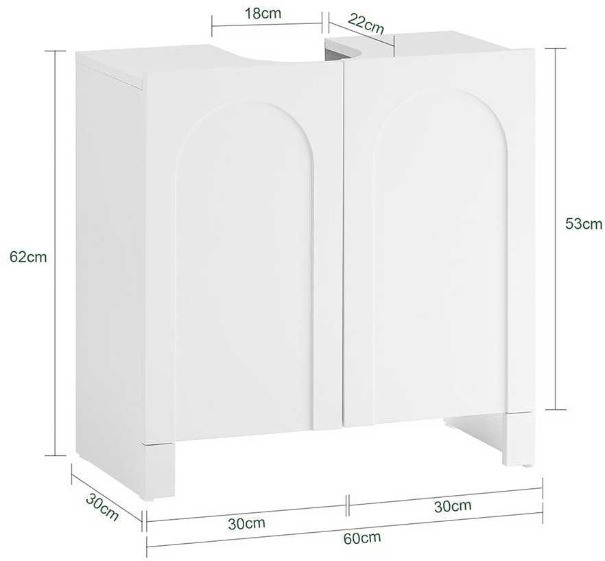 Sobuy Vanity Unit Vonios kambario baldai su 2 durimis BZR164-W