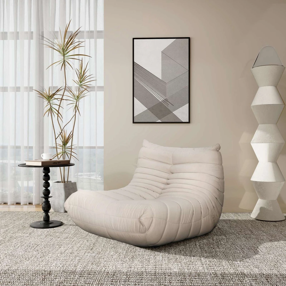Didelis fotelis, 87 x 70 x 102 cm, Nua, smėlio spalvos