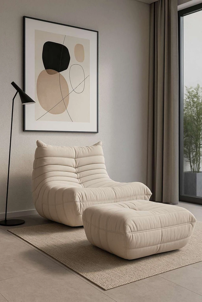 Didelis fotelis, 87 x 70 x 102 cm, Nua, smėlio spalvos