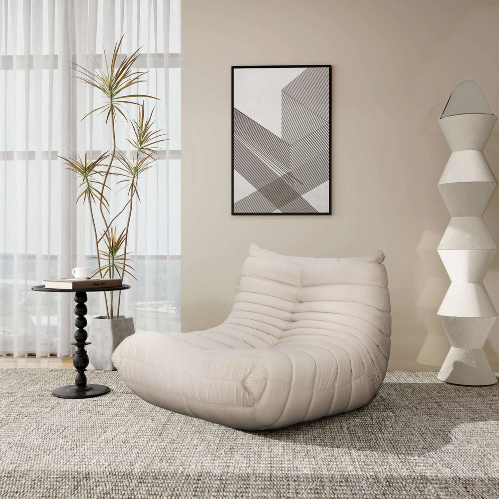 Didelis fotelis, 87 x 70 x 102 cm, Nua, smėlio spalvos