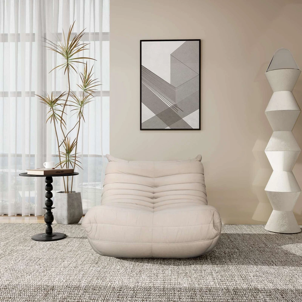 Didelis fotelis, 87 x 70 x 102 cm, Nua, smėlio spalvos