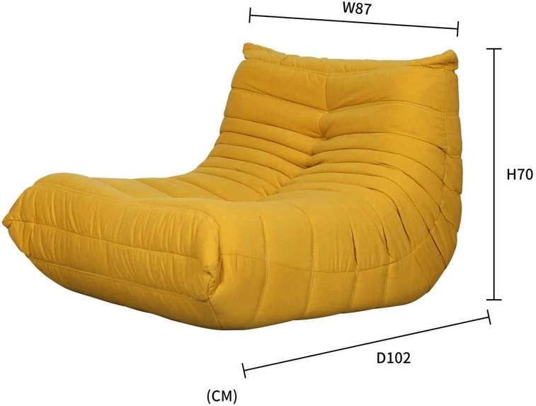 Didelis fotelis, Nua, 87 x 70 x 102 cm, geltonas