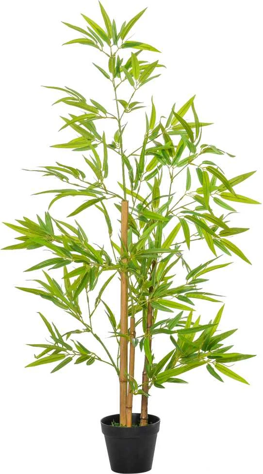 Dirbtinis bambukas Outsunny, dekoratyvinis dirbtinis augalas, tikroviška medžio dekoracija, 120 cm, vidaus patalpoms