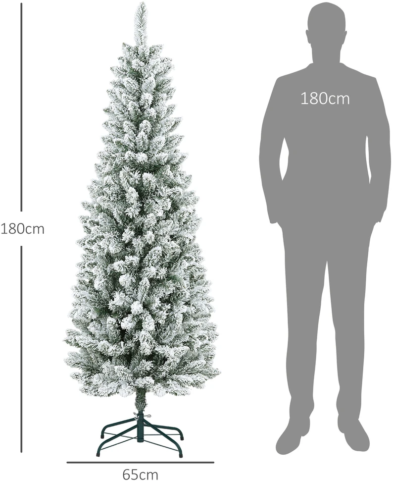 Homcom Dirbtinė Kalėdų eglutė, 65x180 cm, žalia