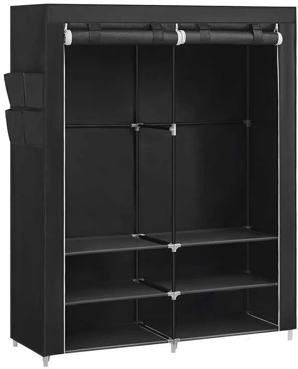 Songmics Spinta su lentynomis daug vietos juoda