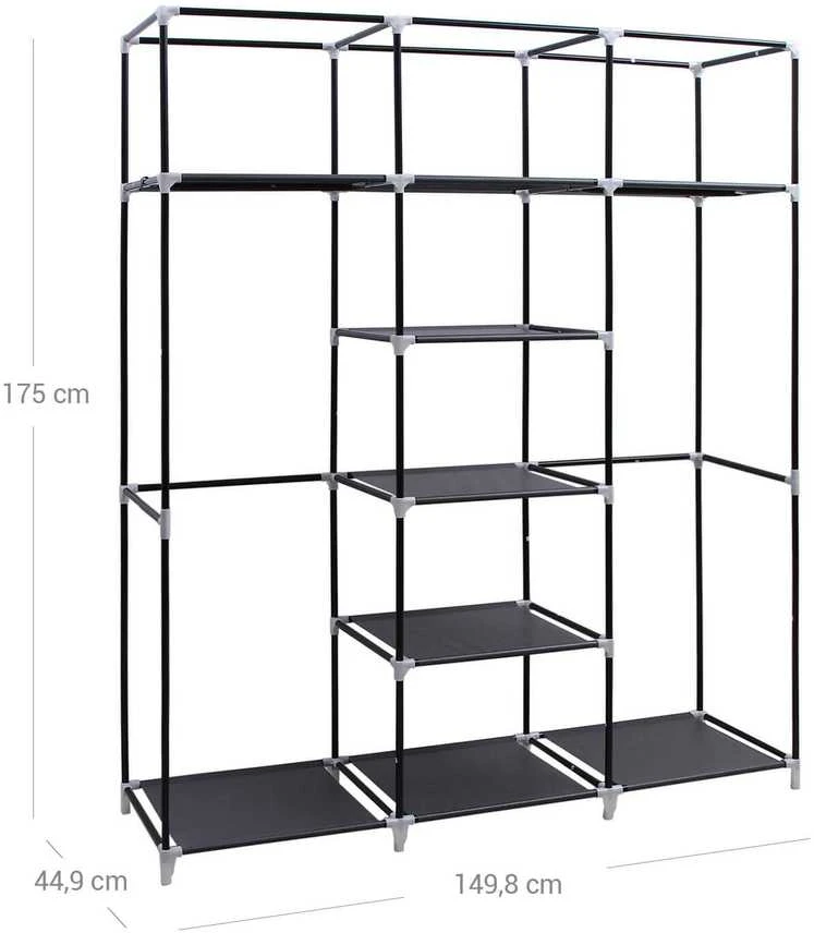 Songmics Medžiaginė spinta 175 x 150 cm juoda
