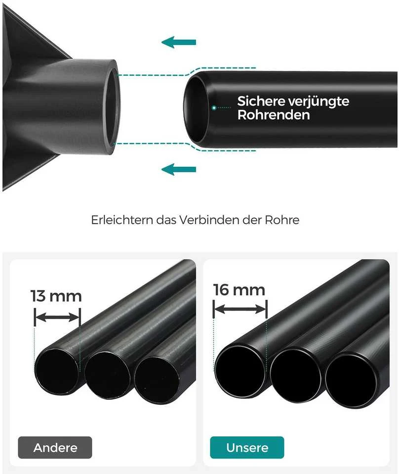 Songmics Medžiaginė spinta su drabužių turėklu ir metaliniu rėmu