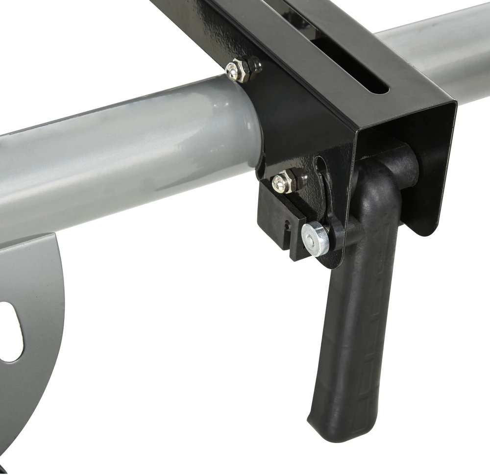 DURHAND skersavimo pjūklo stovas, darbo stalas, juodas+sidabrinis, šoninis prailginimas 123,5-245 cm
