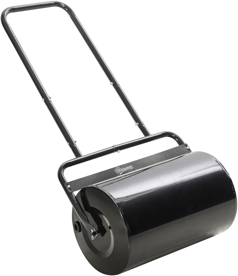 Durhand Outsunny vejos volas su U formos rankena, 32 cm skersmens, 38 l vandens / 62 kg smėlio talpa, metalinis, juodas, 57x32,5x107 cm