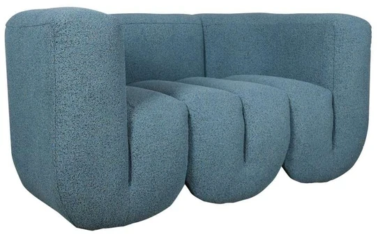 Dviejų vietų sofa Nua, 150 cm, mėlynas audinys