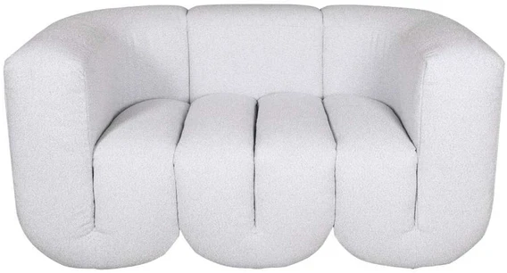 Dvivietė sofa, Nua, šviesiai pilka–balta