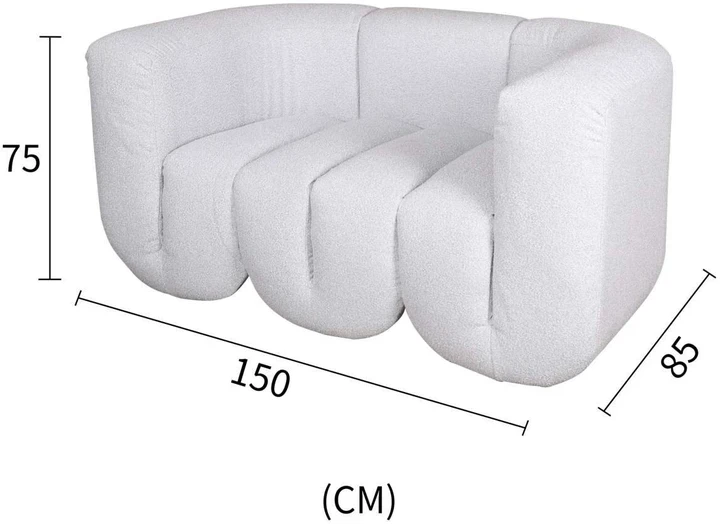Dvivietė sofa, Nua, šviesiai pilka–balta