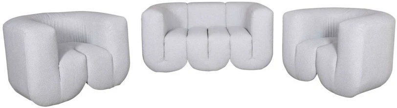 Dvivietė sofa, Nua, šviesiai pilka–balta