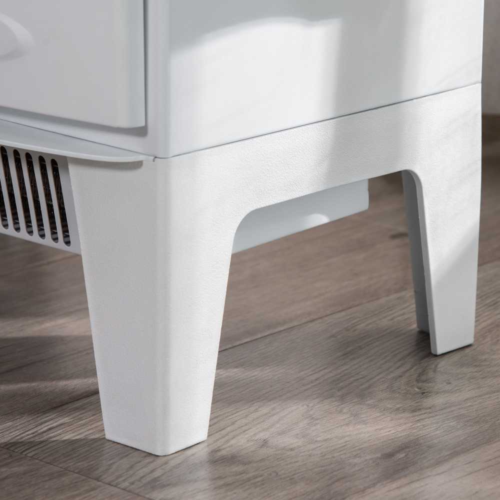 HOMCOM LED elektrinis židinys Stovintis židinys Krosnelė su liepsnos efektu 900/1800 W Metalas ABS plastikas Stiklas Balta 39 x 26 x 54,8 cm
