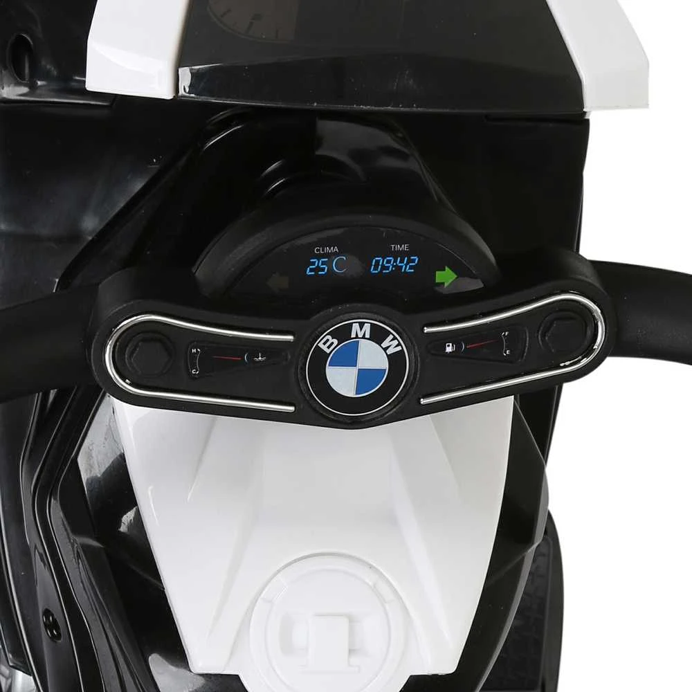 HOMCOM BMW S1000RR licencijuotas elektrinis vaikiškas motociklas, vaikiška transporto priemonė su akumuliatoriumi, triratis, plienas, juodas, 66x37x44 cm