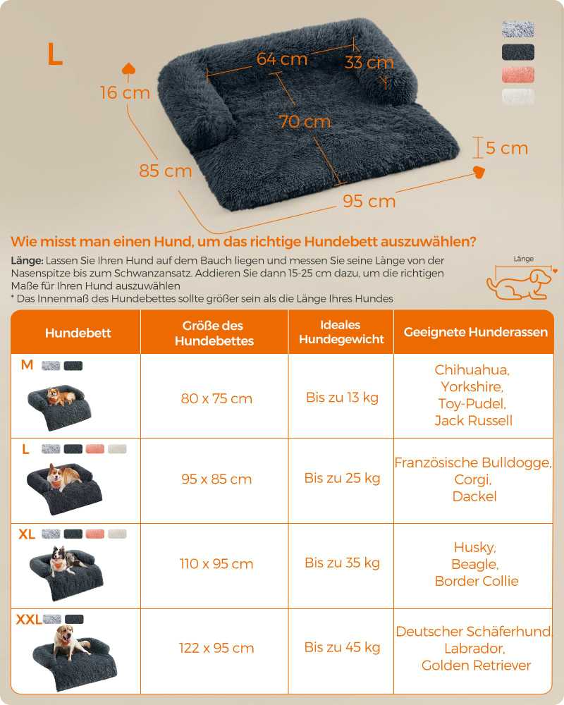 Songmics Feandrea šunų lovelė L Plush 95 x 85 x 16 cm tamsiai pilka