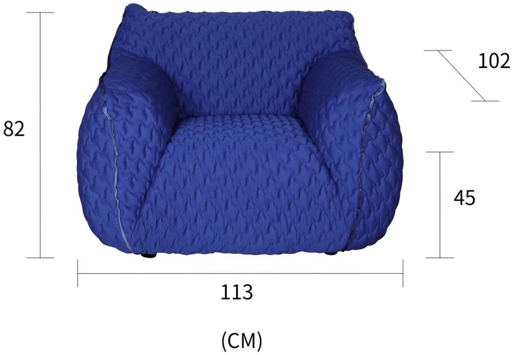 Fotelis, 113 x 82 x 102 cm, Nua, mėlynas