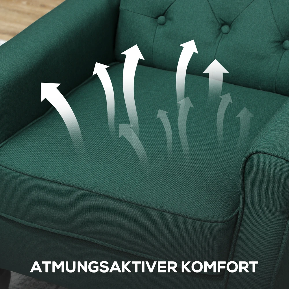Fotelis Aosom Krėslas su aukšta atlošu 74x86x102 cm tamsiai žalias apmuštas