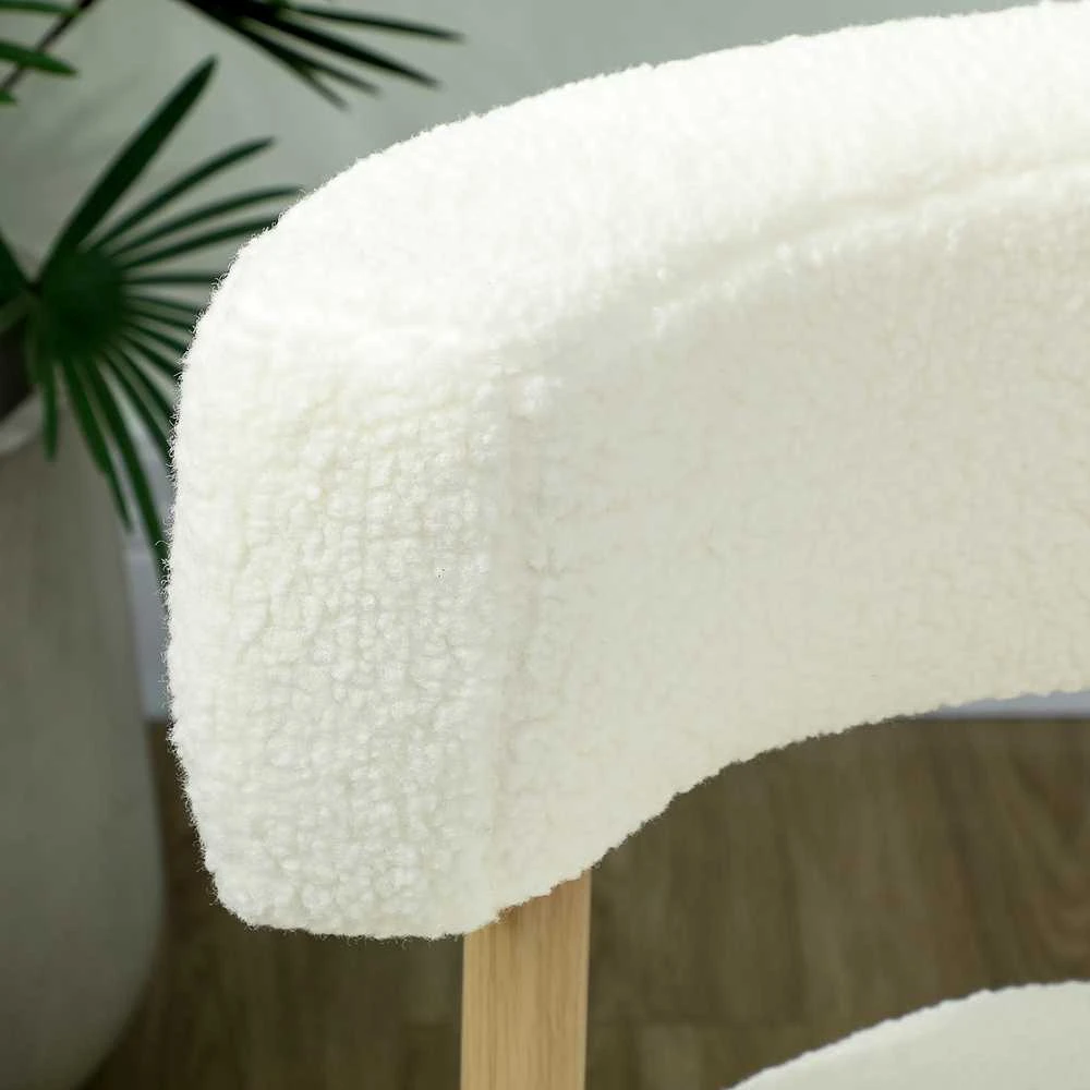 Fotelis Aosom Poilsio kėdė 67x67x71 cm balta, Sherpa-fleece apmušalai