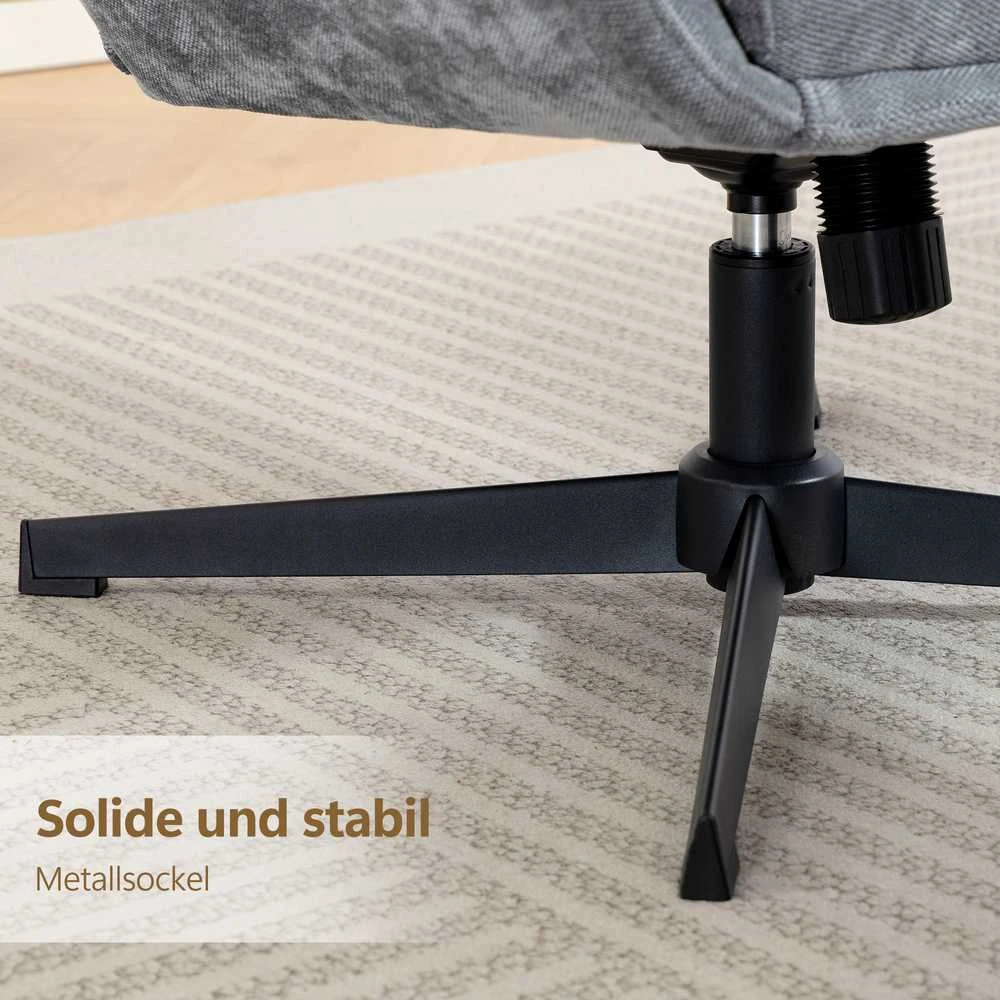 Fotelis Aosom Poilsio krėslas su pufu, 75x66x99 cm, pilka, metalas