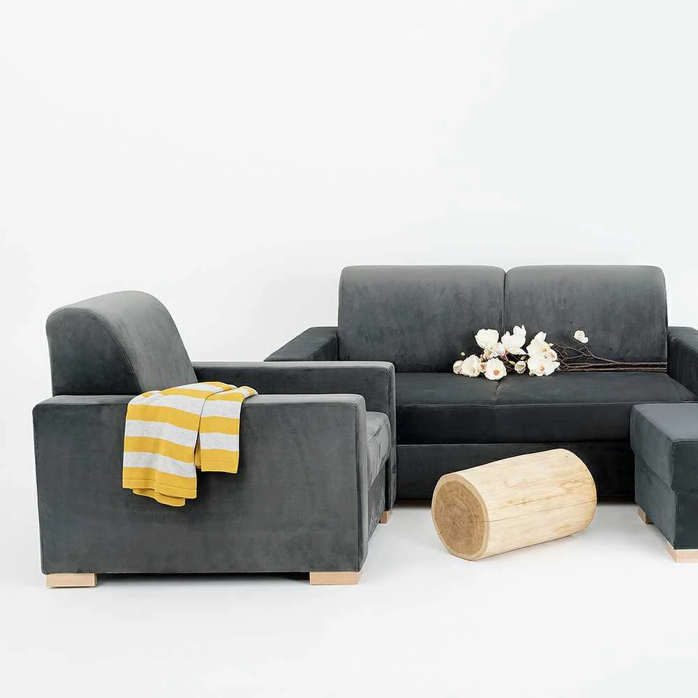 Fotelis Customform Kėdė, STABLE, 95x90x82 cm, Gelsvai Pilka