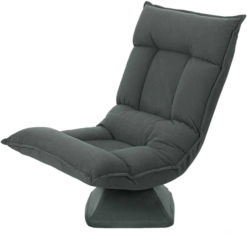 HOMCOM grindų kėdė, 360° besisukanti, su 5 padėčių reguliuojamu atlošu, sulankstoma grindų sofa, paminkštinta meditacijos kėdė, „Lazy Sofa“ svetainei, žaidimams ir skaitymui, tamsiai pilka
