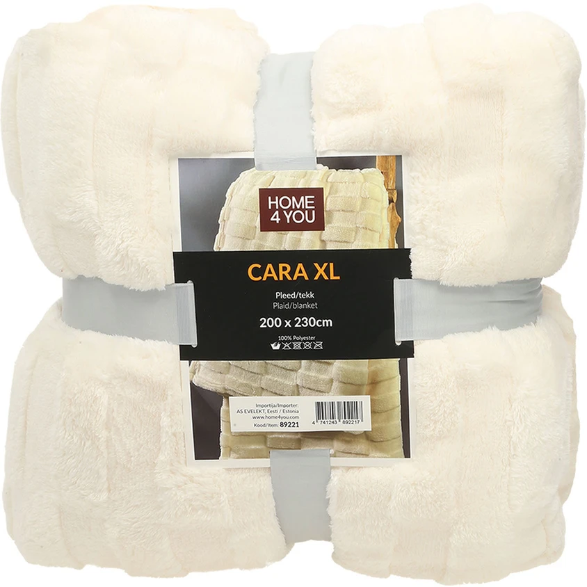 Home4You Pledas CARA XL 200x230 cm, baltas