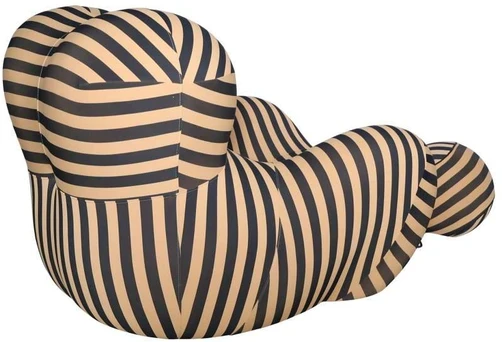 Fotelis Kėdė su pėdomis, Nua, 76x68x63 cm, kreminė Juodas
