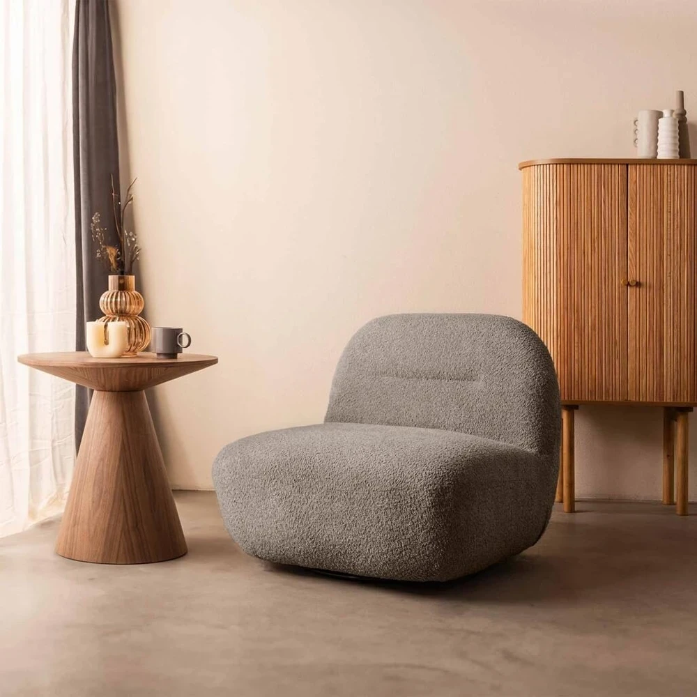 Fotelis Novanook Lounge kėdė, BOCHIC, 82x83x73 cm, Šviesiai pilka