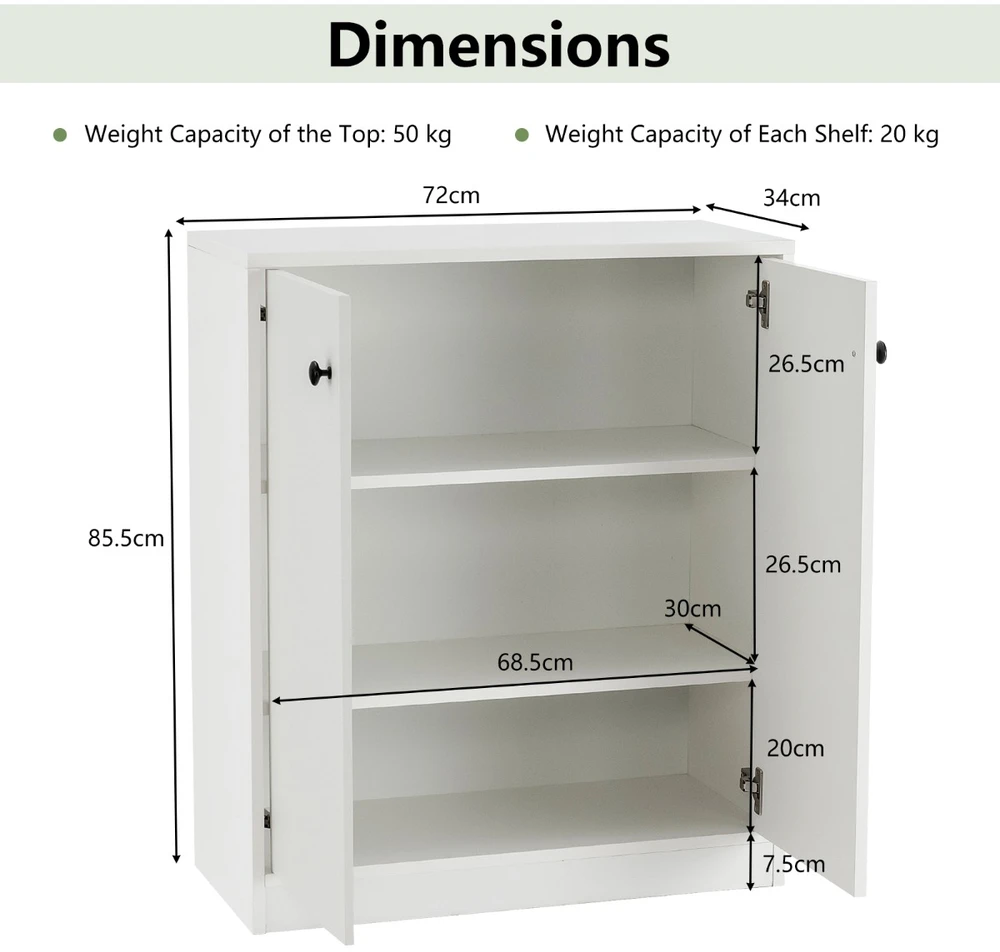 Promotions Sandėliavimo spintelė su 3 lentynomis 72x34x85,5 cm balta/juoda