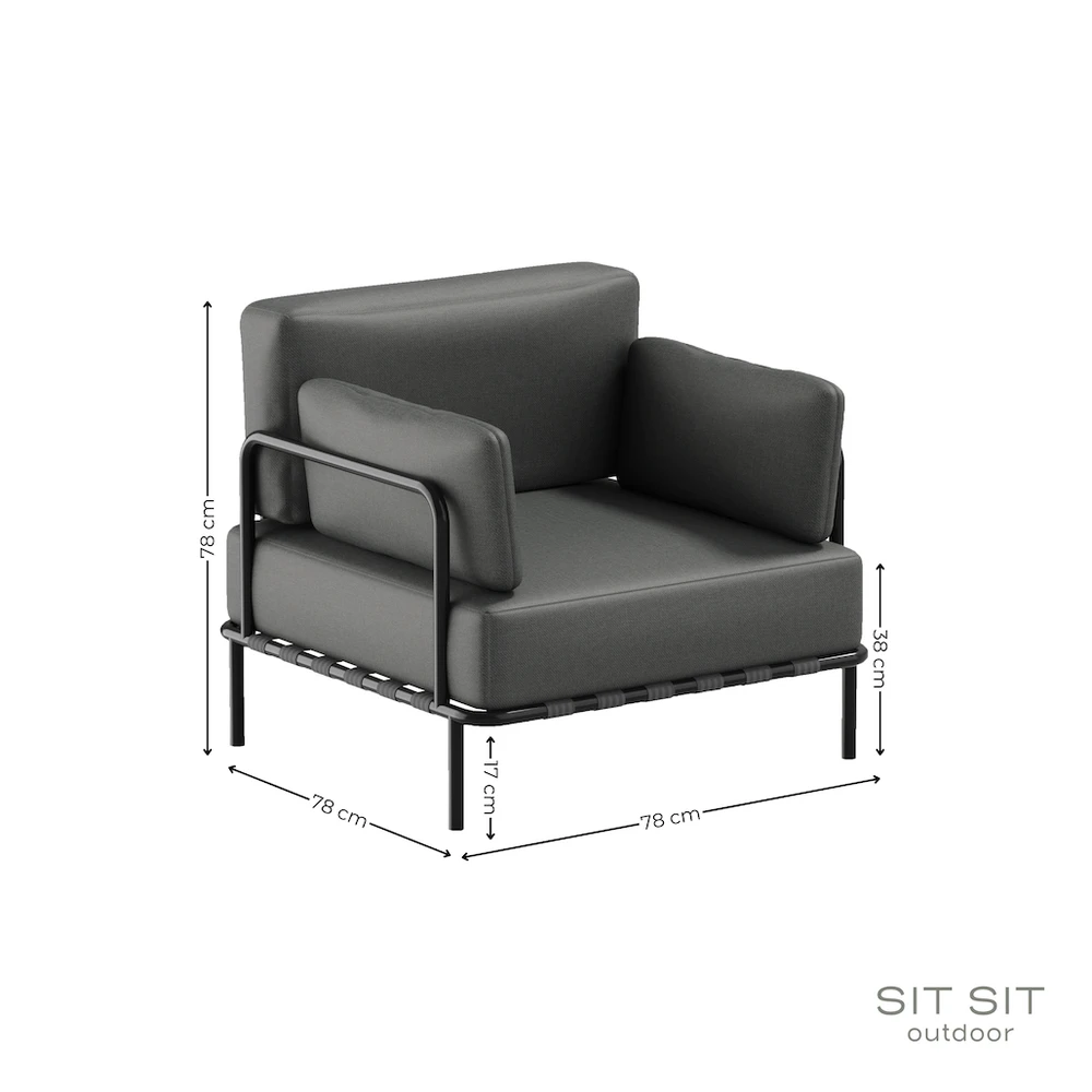 Fotelis Sitsit Kėdė, Salve, 78x78x78 cm, Tamsiai Pilka