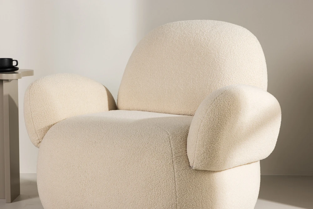 Fotelis Venture Design Kėdė, Sevilla viengulė sofa, 84x87x105 cm, Bėžinės spalva