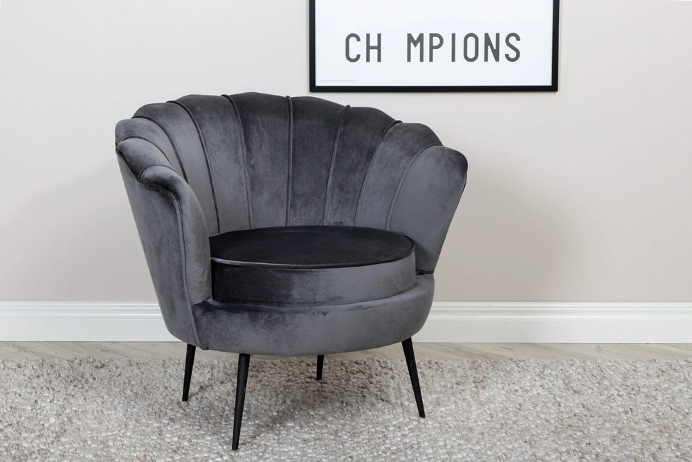 Fotelis Venture Design Sofa, Calais viengulė, 77x76x83 cm, Tamsiai pilka