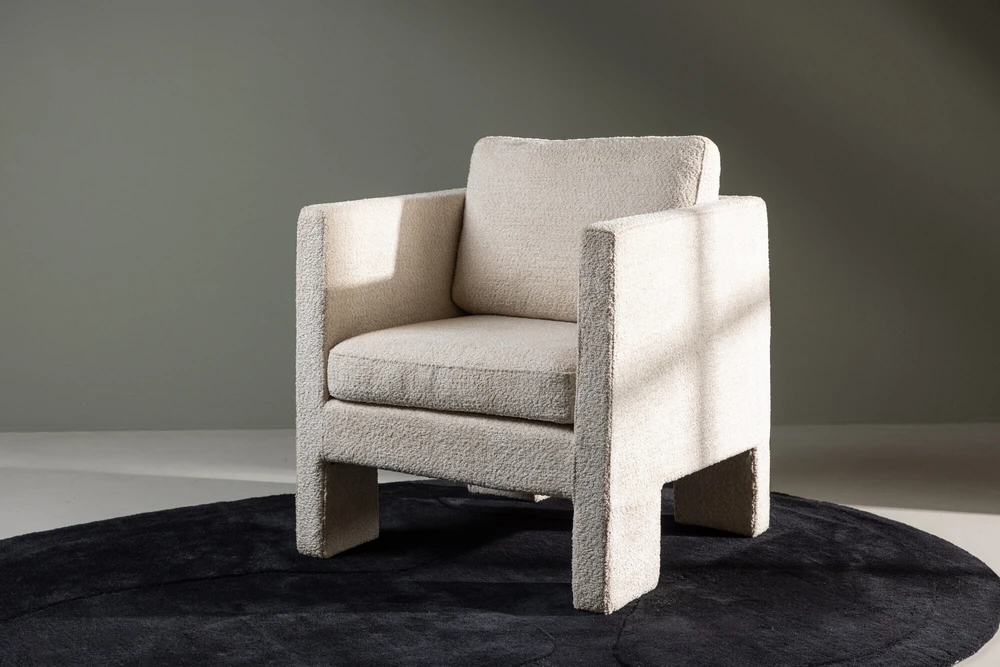 Fotelis Venture Design Vieno asmens sofa, Ragusa, 74x87x80 cm, Balta