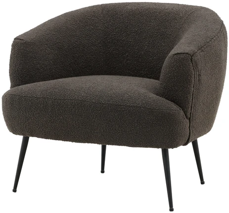 Fotelis Venture Design Vieno sėdynės sofa, Derry, 79x68.5x70 cm, Tamsiai pilka
