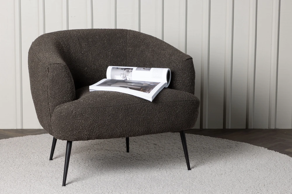 Fotelis Venture Design Vieno sėdynės sofa, Derry, 79x68.5x70 cm, Tamsiai pilka