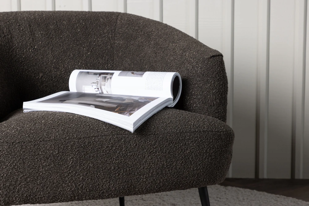 Fotelis Venture Design Vieno sėdynės sofa, Derry, 79x68.5x70 cm, Tamsiai pilka