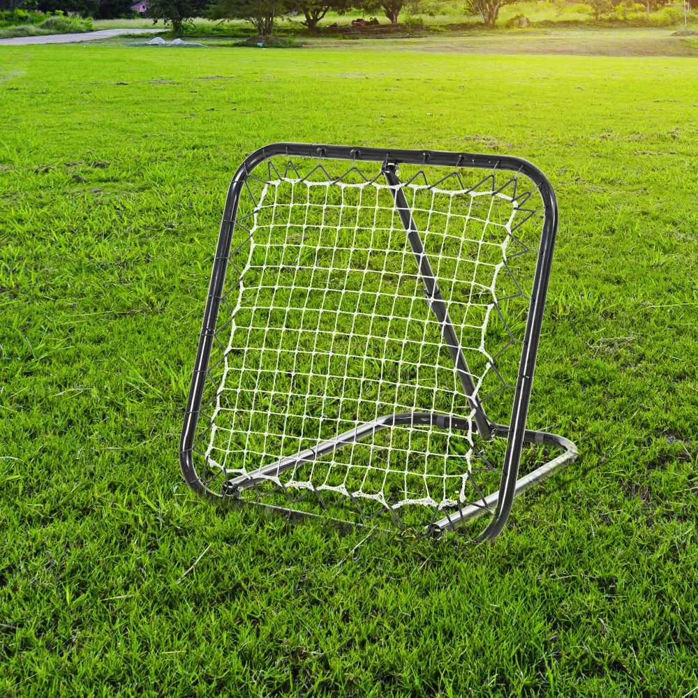 HOMCOM sulankstomas futbolo atšokimo tinklas, treniruočių sienelė, 5 pakopų, beisbolui, krepšiniui, metalinis, juodas, 78x84x65-78 cm