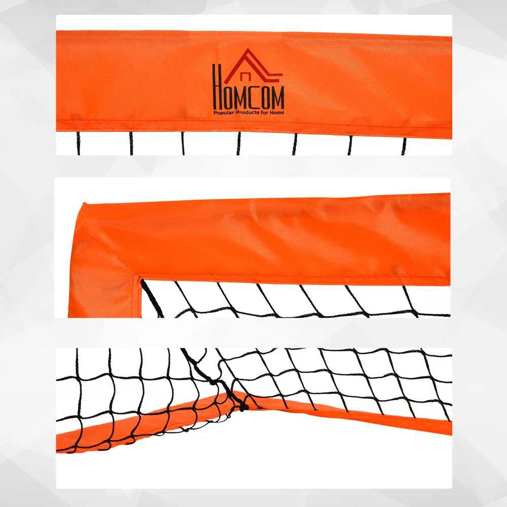 HOMCOM futbolo vartai, futbolo tinklas, 2 mini vartų rinkinys, sulankstomi, metalas, Oksfordo audinys, vaikams, lauko, oranžiniai, 183 x 90 x 90 cm