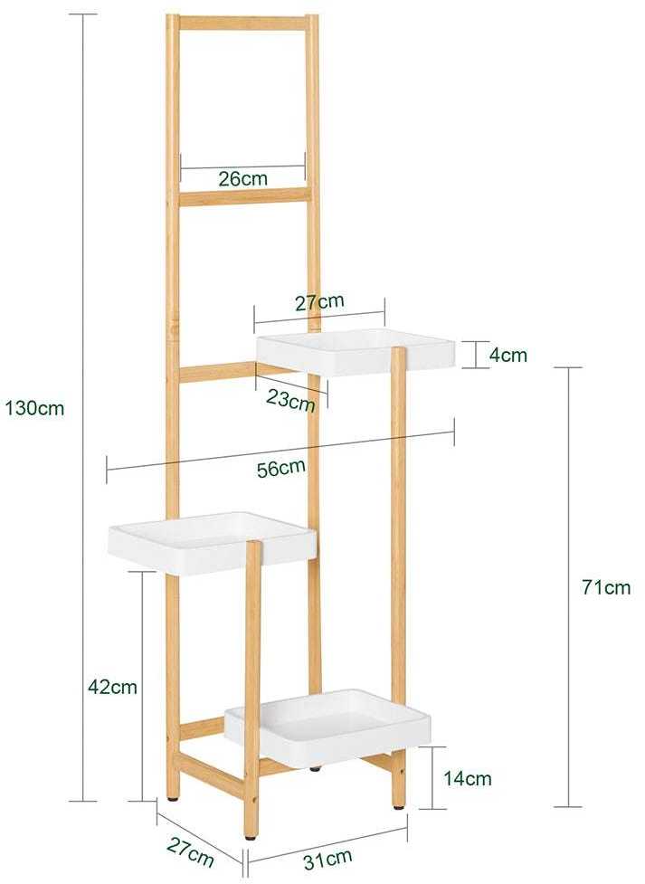 Gėlių stalas, SoBuy STR13-WN, 31x27x130 cm