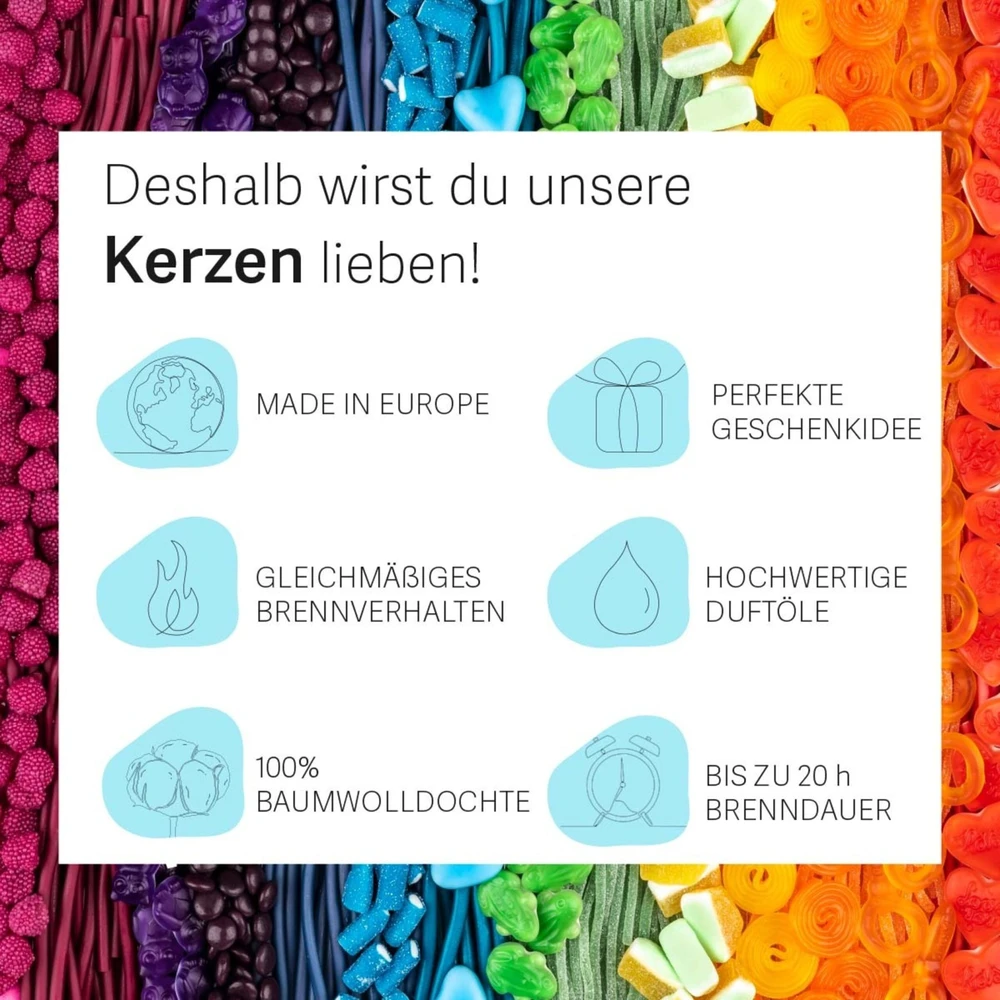 Haribo Duftkerzen Haribo Coconut Lime žvakė 85 g