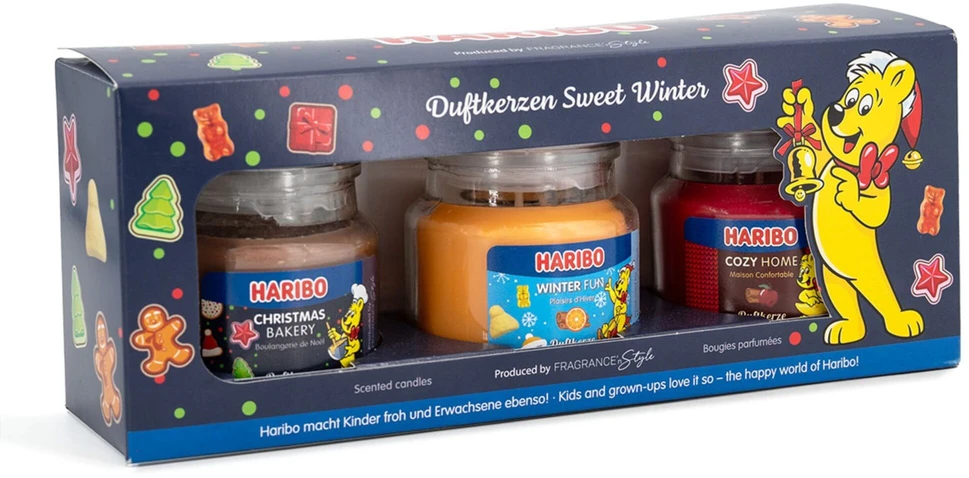 Haribo Duftkerzen Haribo žvakių rinkinys - Christmas Bakery, Winter Fun, Cozy Home - 3 x 85 g